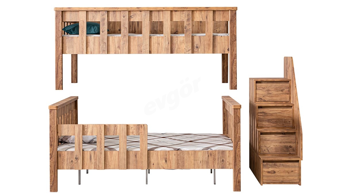 سرير بطابقين من خشب الجوز من Letona