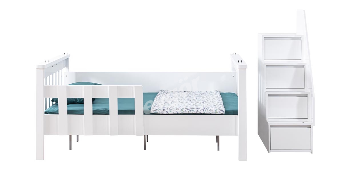 سرير بطابقين أبيض من Letona - Thumbnail