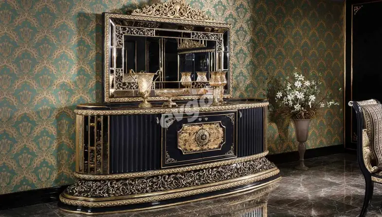 Mahaçkale Siyah Klasik Konsol + Ayna - 1