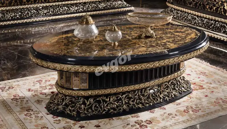 Mahaçkale Siyah Klasik Orta Sehpa - 1