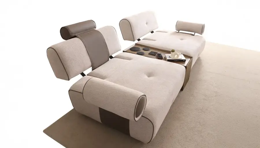 Meriç Modern Krem Üçlü Koltuk - 4