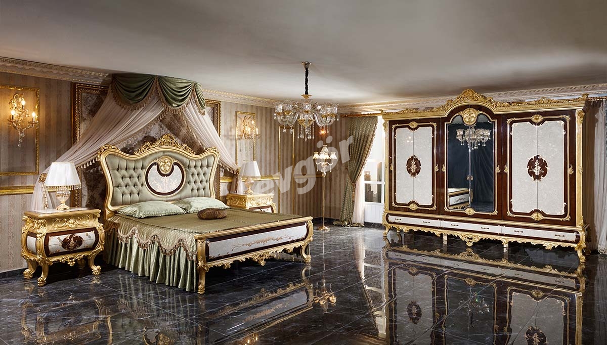 Monesa Altın Varaklı Yatak Odası
