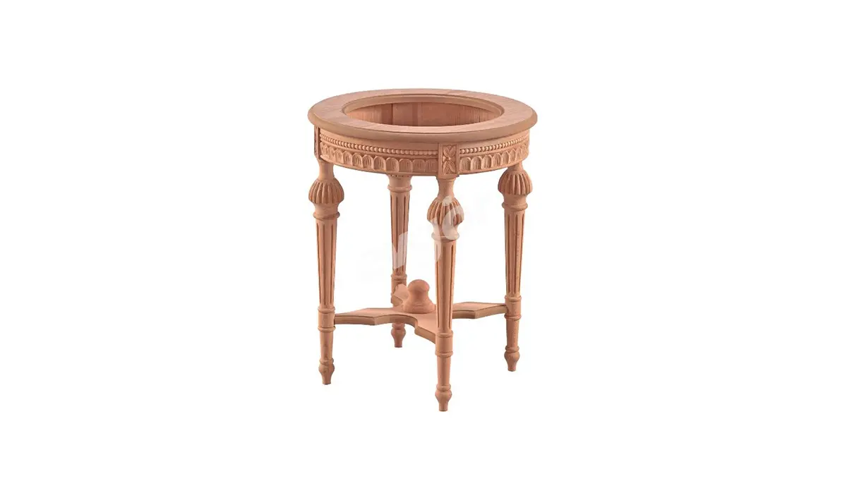 Mostera Round Wooden Plant Stand Tables