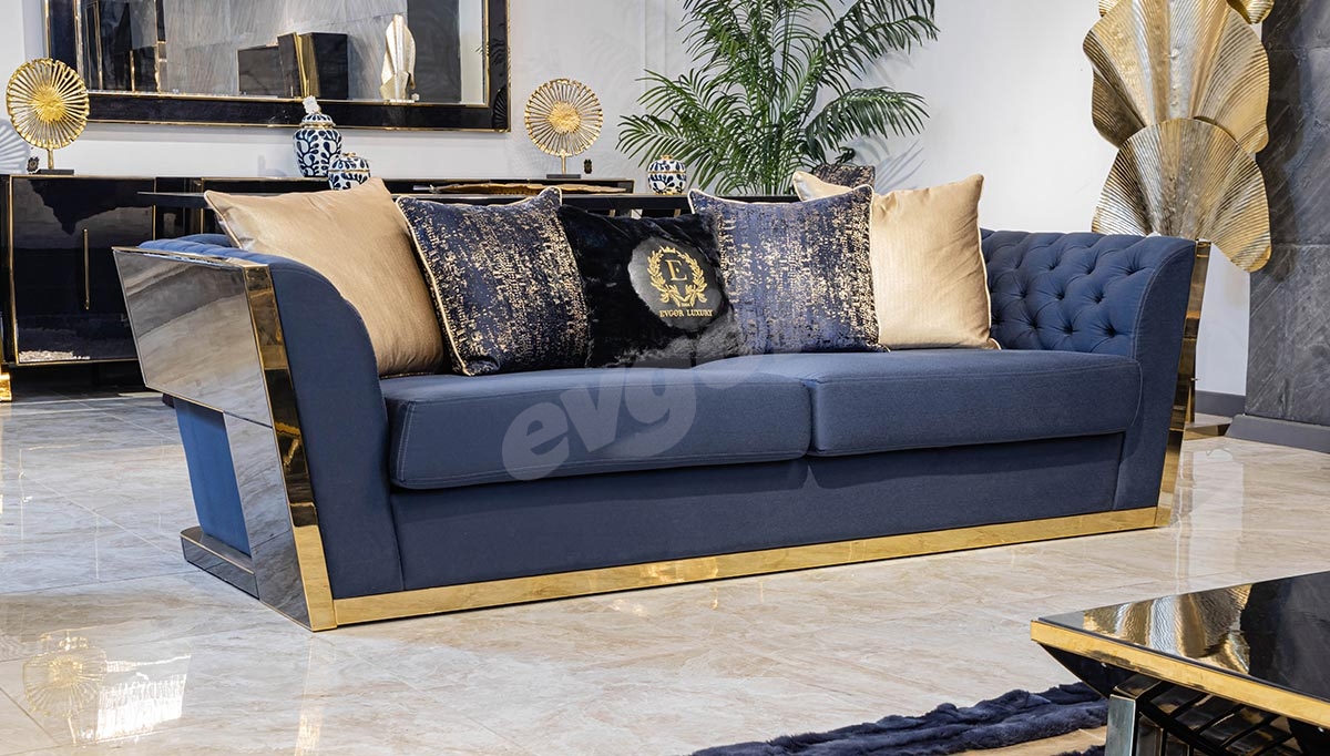 Napoli Luxury Metal Sofa Set - Thumbnail