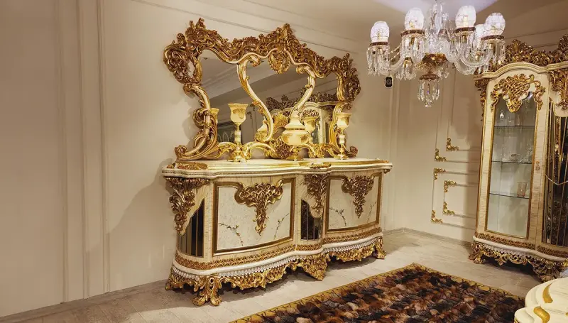 Nazende Mavi Klasik Yemek Odası - 6