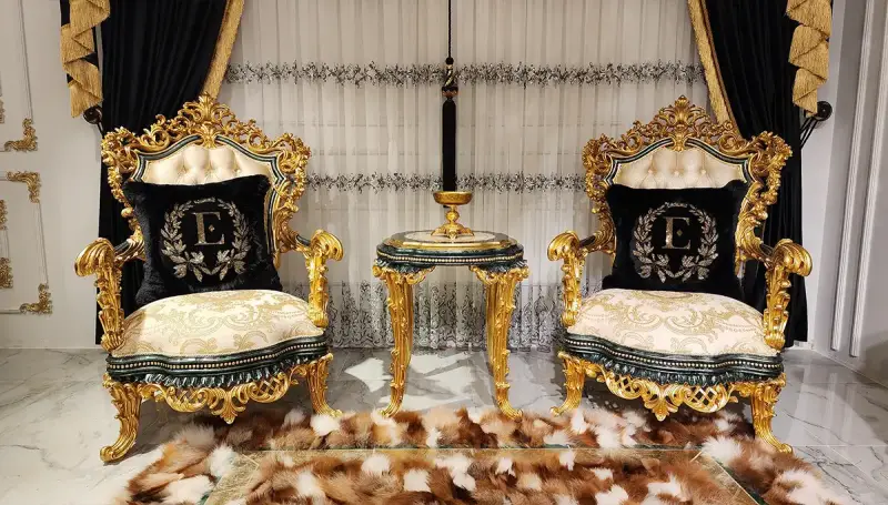 Nazende Yeşil Klasik Koltuk Takımı - 3