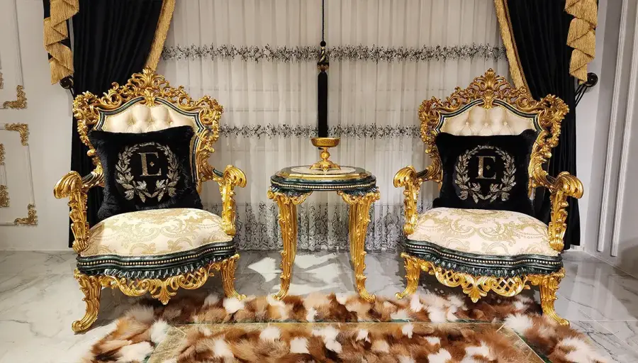 Nazende Yeşil Klasik Koltuk Takımı - 3