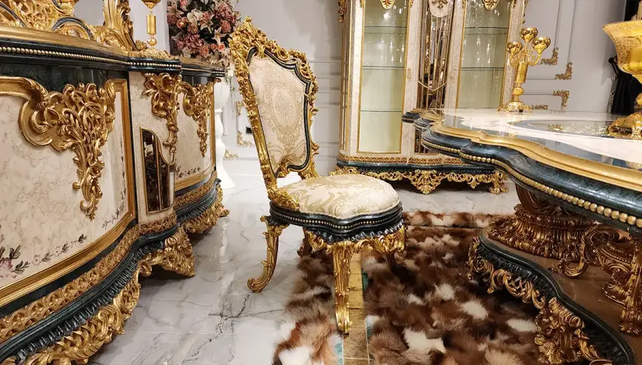 Nazende Yeşil Klasik Salon Takımı (Hemen Teslim ) - 8