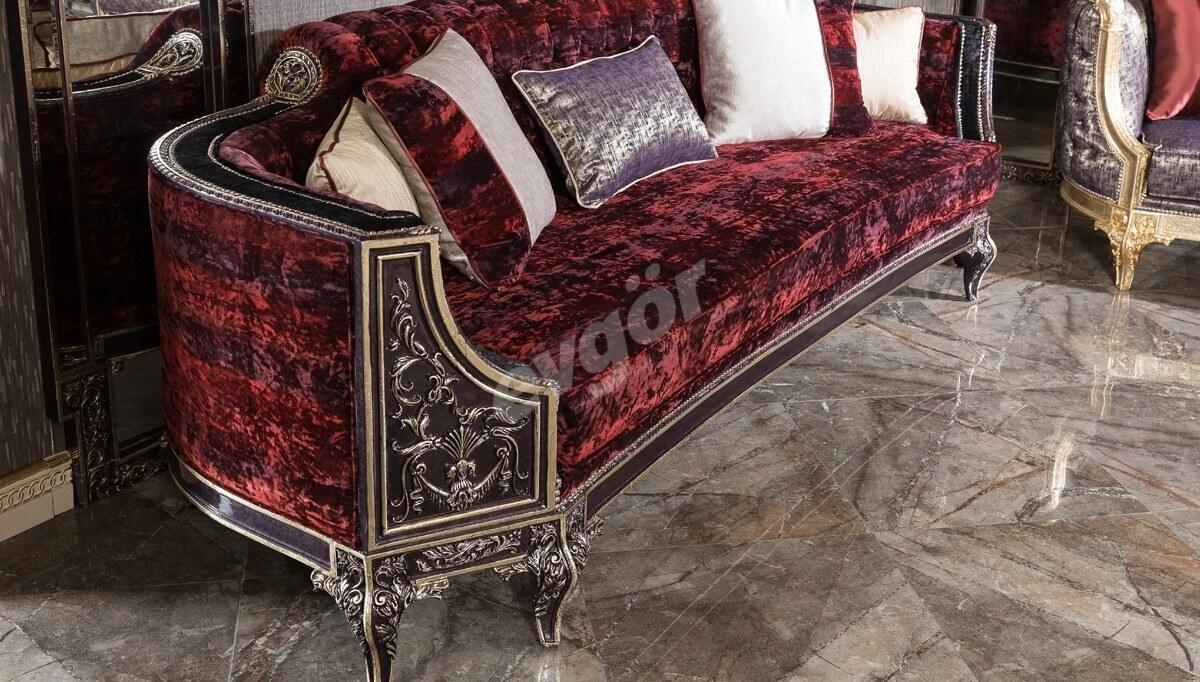 Nişava Avangarde Bordo Üçlü Koltuk - 3