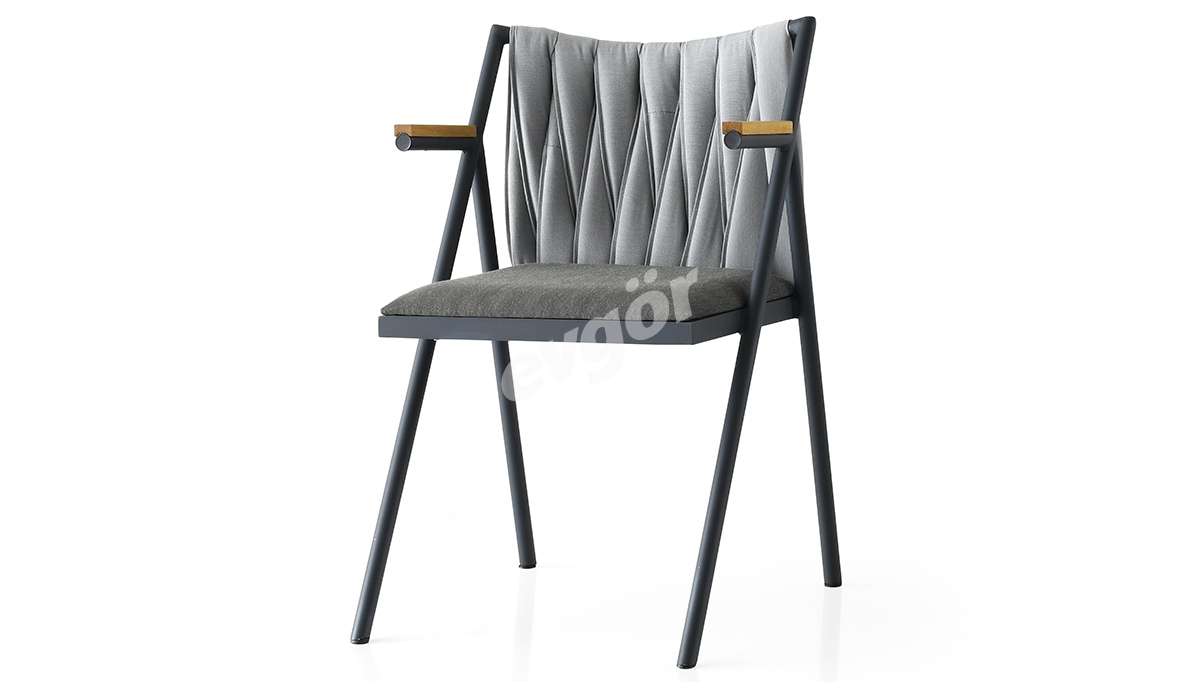 Norta Gri Metal Ayaklı Sandalye
