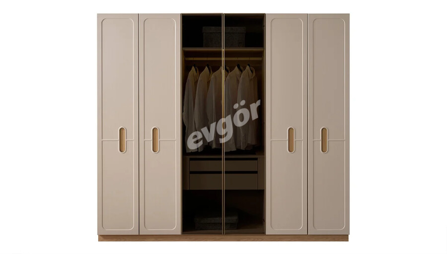 Novara Modern Gardırop (4 Boyalı+ 2 Alüminyum Kapak)