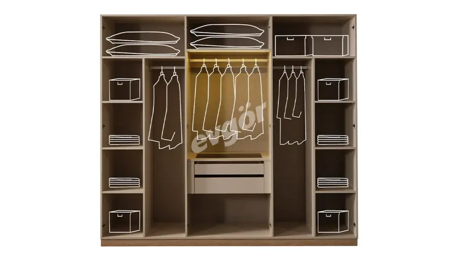 Novara Modern Gardırop (6 Alüminyum Kapak) - 2