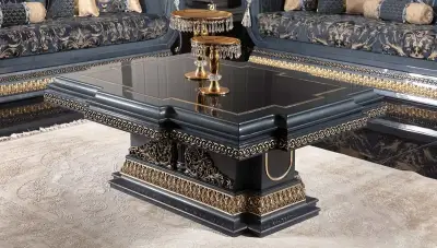 Piraye Mavi Klasik Orta Sehpa