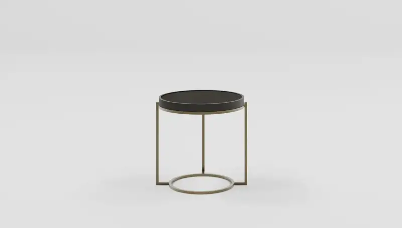 Raven Modern Kaplama Yuvarlak Yan Sehpa