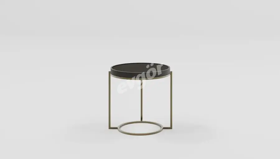 Raven Modern Kaplama Yuvarlak Yan Sehpa - 1