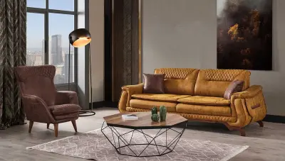 Rolan Modern Bedli Sofa Set - Thumbnail