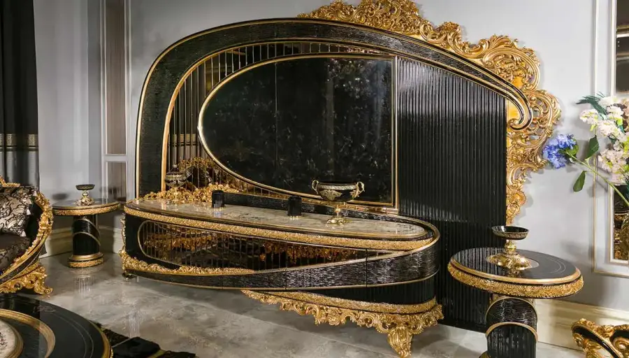 Royal Siyah Klasik Yemek Odası - 10