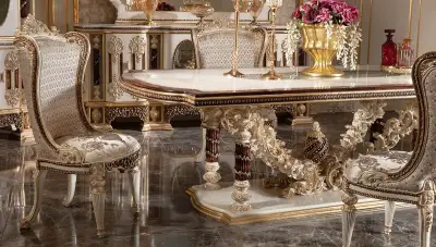 Şahmaran Krem Klasik Yemek Odası - 3