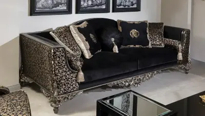 Şehsa Black Sofa Set - Thumbnail
