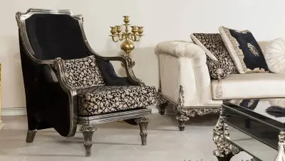 Şehsa Black Sofa Set - Thumbnail