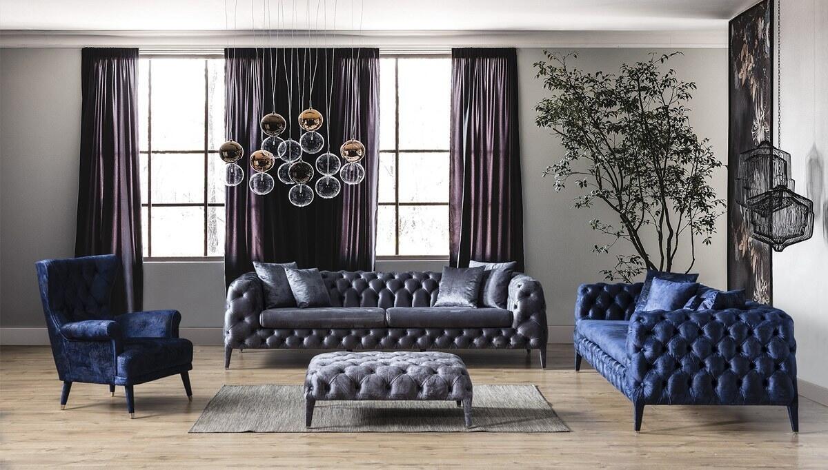 Sepura Blue Sofa Set - Thumbnail