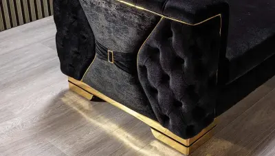 Singapur Black Krem Sofa Set - Thumbnail
