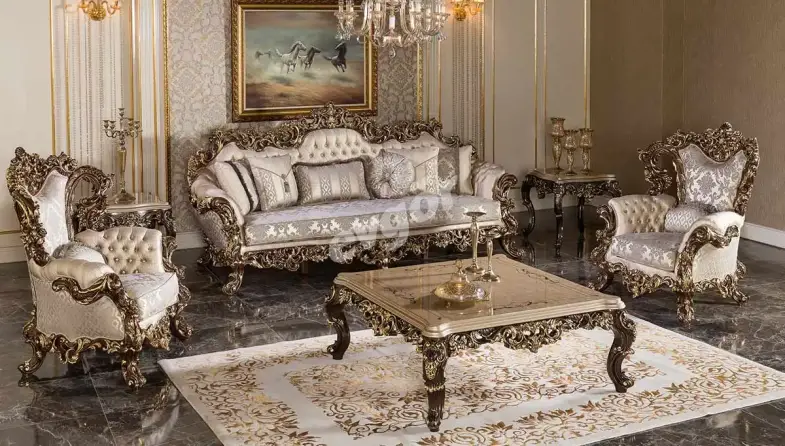 Süleyman Şah Kahverengi Klasik Koltuk Takımı - 1