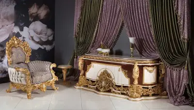 Sultan Krem Klasik TV Sehpası - 1