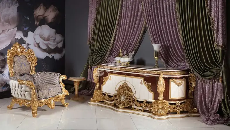 Sultan Krem Klasik TV Sehpası - 1