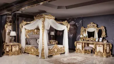 Sultan Krem Klasik Yatak Odası
