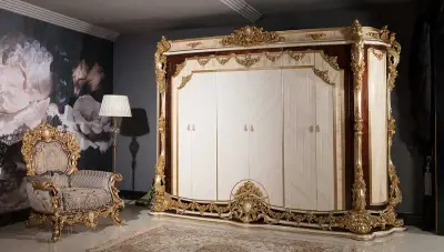 Sultan Krem Klasik Yatak Odası - Thumbnail