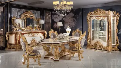 Sultan Krem Klasik Yemek Odası