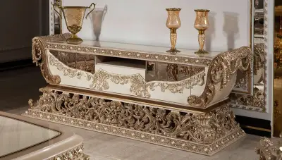 Taç Mahal Krem Klasik Koltuk Takımı - 7