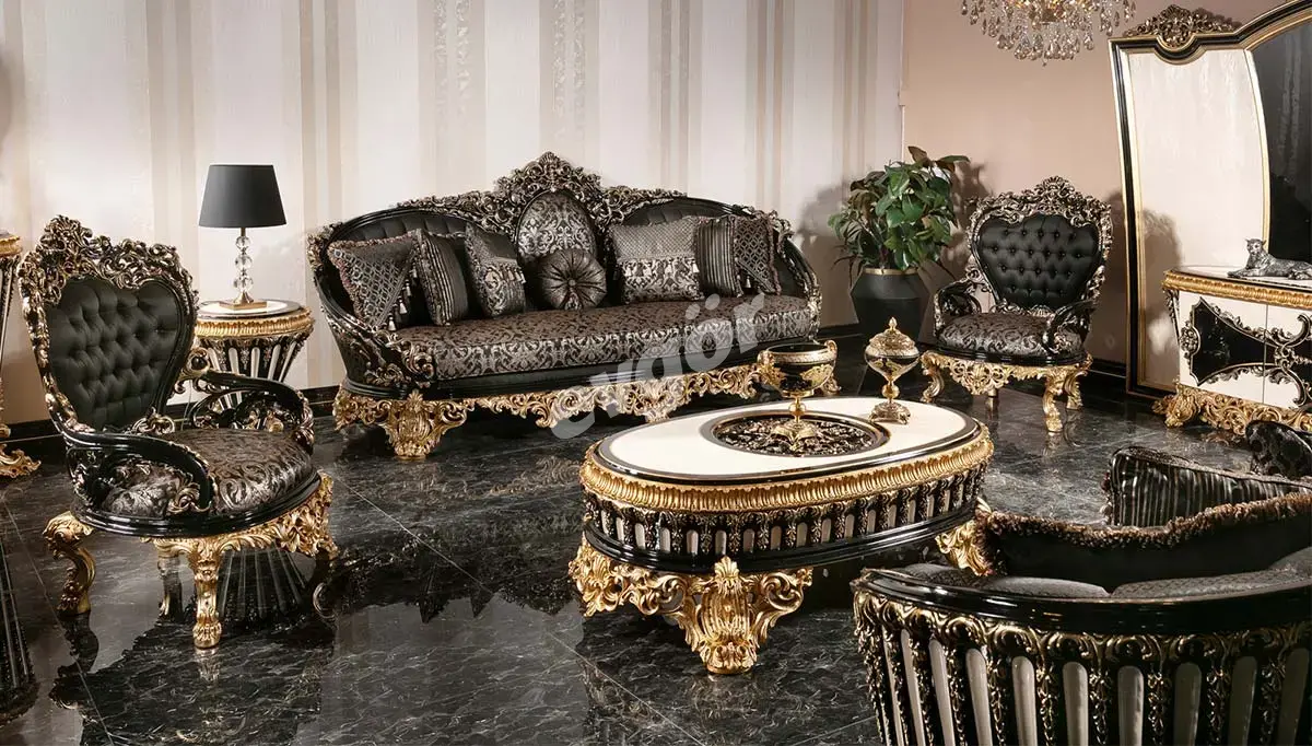 Tandiya Black Sofa Set Evgor Furniture