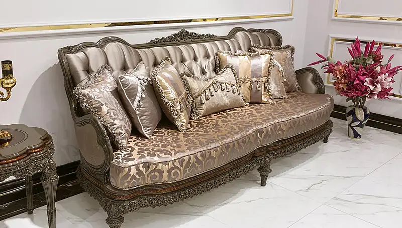 Bendy Bordo Klasik Üçlü Koltuk 