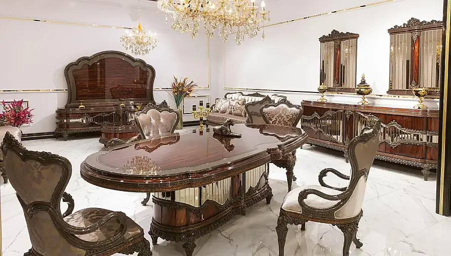 Bendy Bordo Klasik Yemek Odası - 1