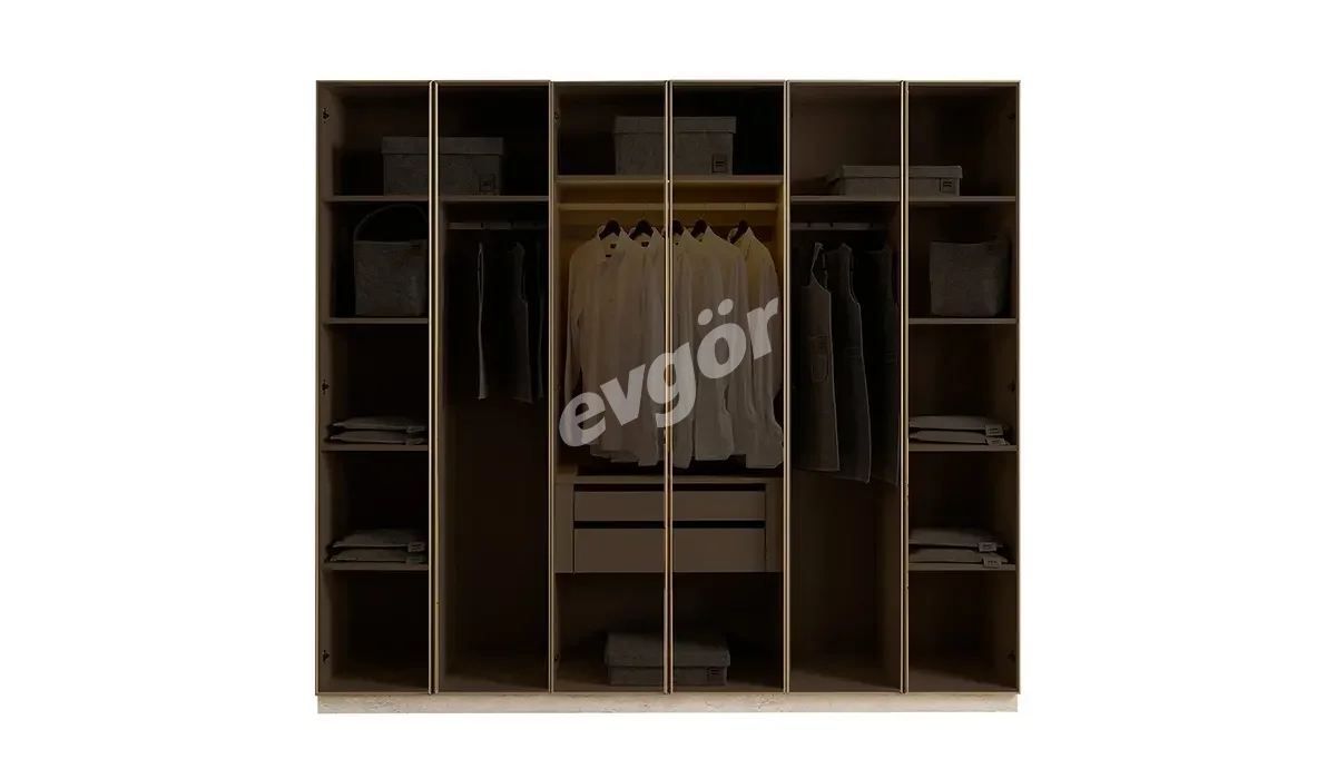 Beste  Modern Gardırop (6 Camlı Kapak)  