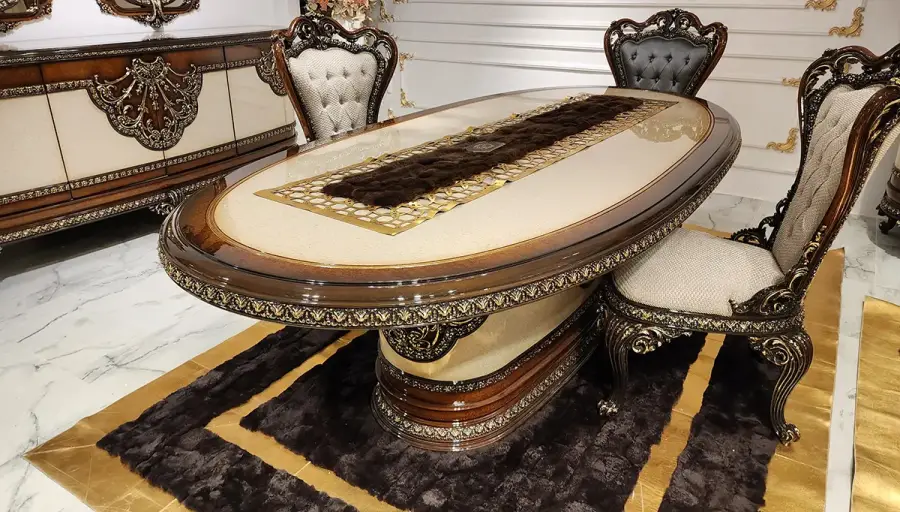 Eftelya Ceviz Klasik Salon Takımı (Hemen Teslim ) - 12