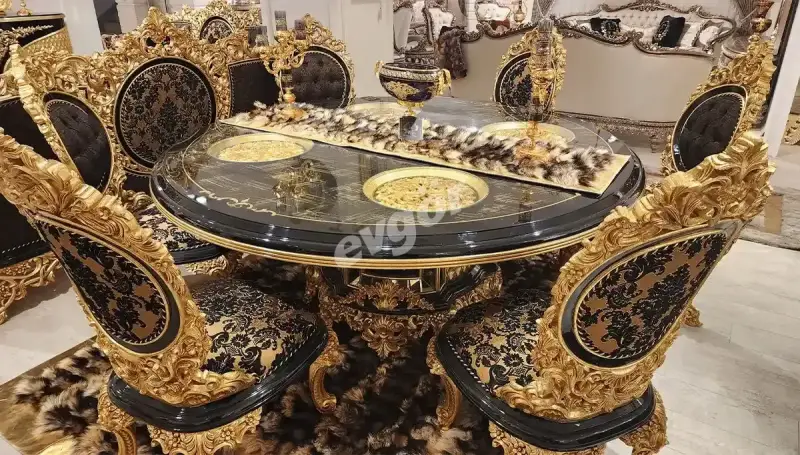 Hazar Siyah Klasik Yuvarlak Masalı Koleksiyon (Hemen Teslim ) - 7