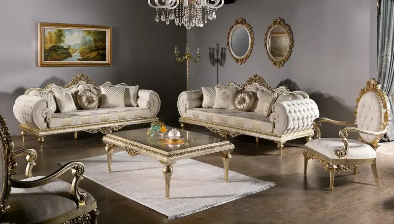 Hümayun Krem Avangarde Salon Takımı (Hemen Teslim)