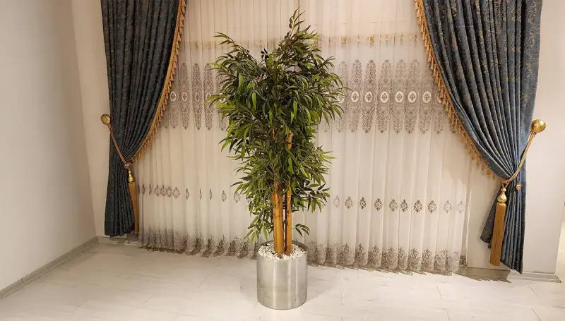 Lia Gri Saksılı Çiçek (Hemen Teslim) - 1