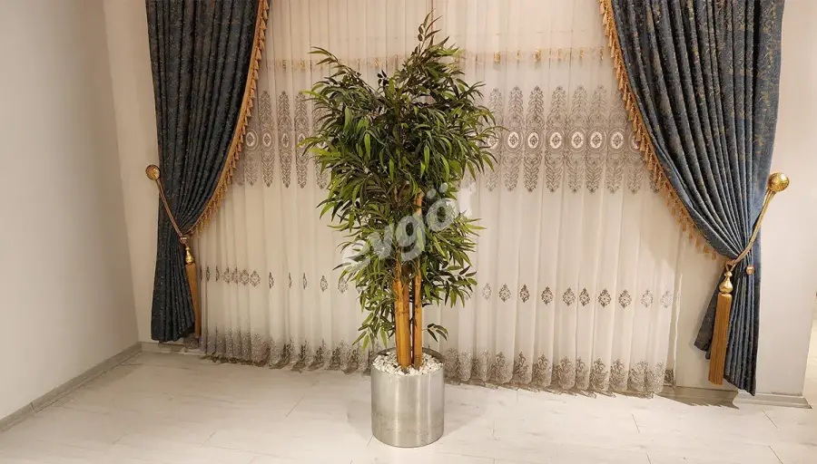 Lia Gri Saksılı Çiçek (Hemen Teslim) - 1