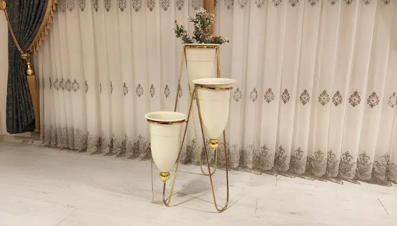 Neo Krem Üçlü Saksı (Hemen Teslim) - 1