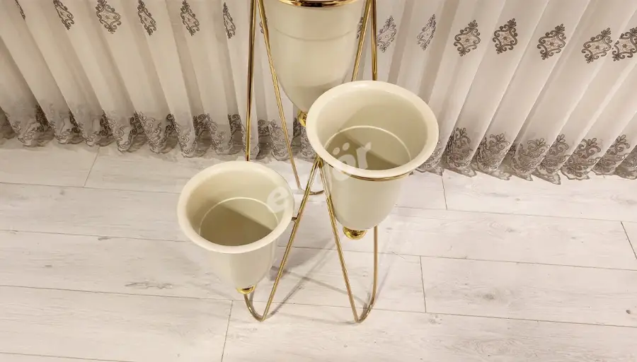 Neo Krem Üçlü Saksı (Hemen Teslim) - 2