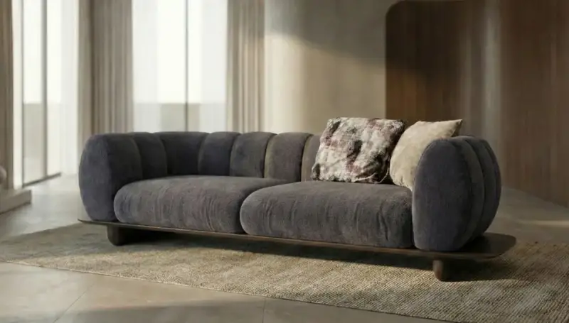Oyan Modern Füme Üçlü Koltuk 