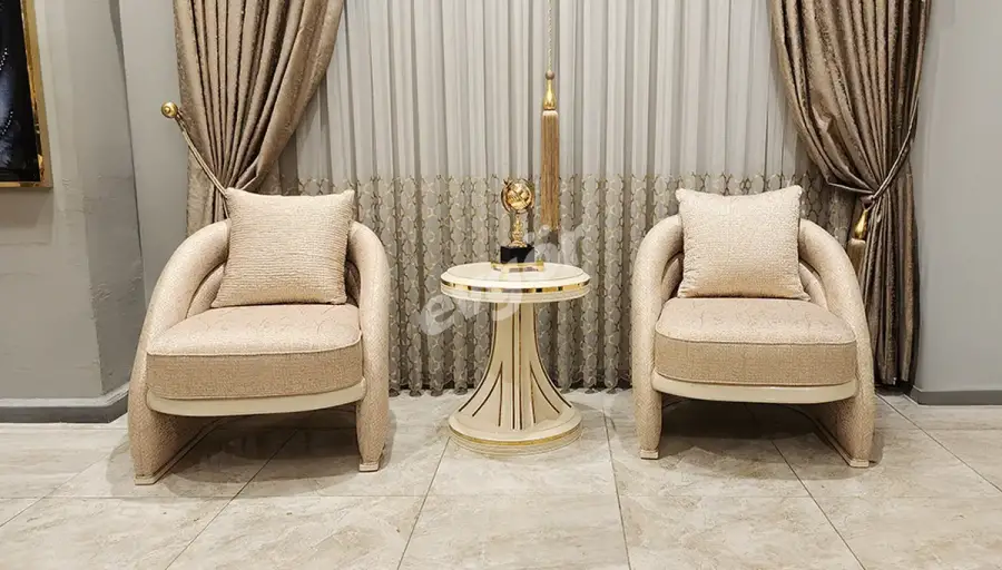 Perla Beyaz Lüks Berjer - 1