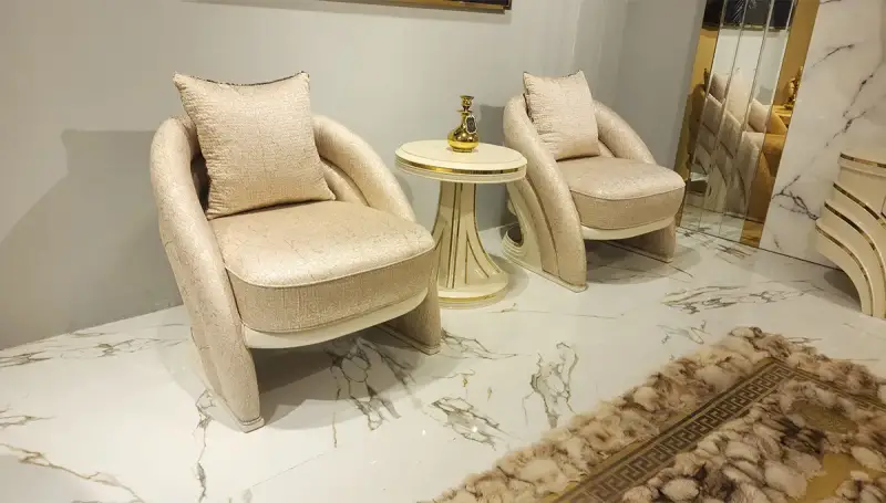 Perla Beyaz Lüks Koltuk Takımı - 4