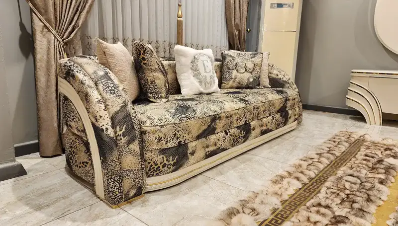 Perla Beyaz Lüks Oval Üçlü Koltuk - 2