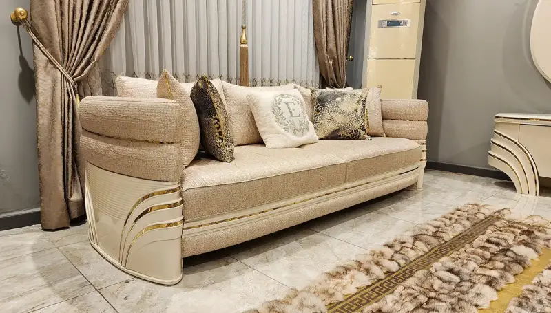 Perla Beyaz Lüks Üçlü Koltuk - 2