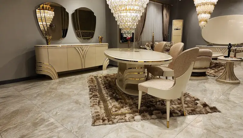 Perla Beyaz Lüks Yemek Odası - 1